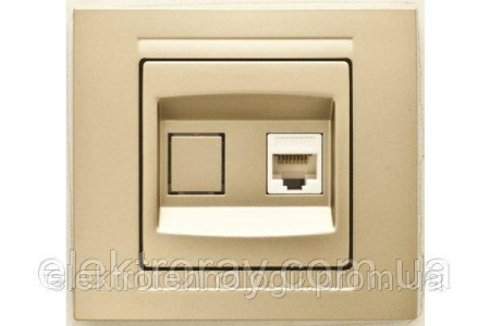 Розетка комп'ютерна CAT5 Gunsan Moderna Metallic золото