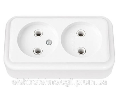 Розетка двойная Bylectrica Пралеска белая