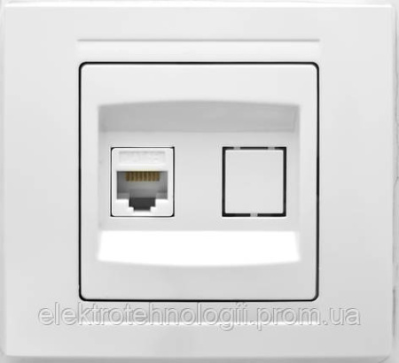 Розетка компьютерная CAT5 Gunsan Moderna белая