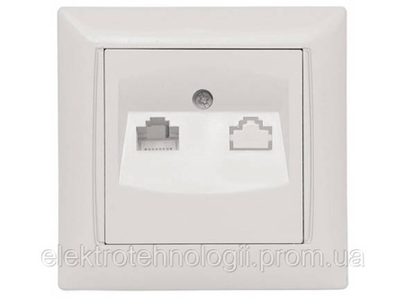 Розетка компьютерная CAT5 Luxel Primera белая